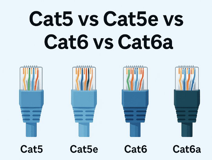 Cat5 vs Cat5e vs Cat6 vs Cat6a different