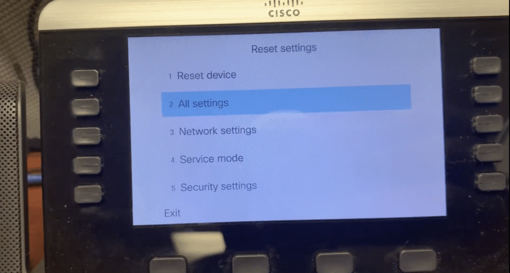 cisco 8841 All settings