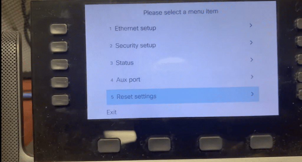 cisco 8841 Reset Settings