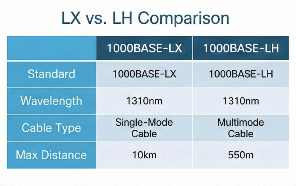 LX vs LH SFP Modules