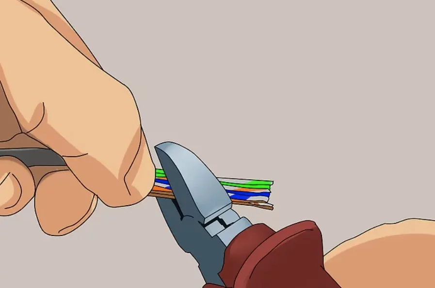 Trimming and inserting conductors to correct depth in the plug