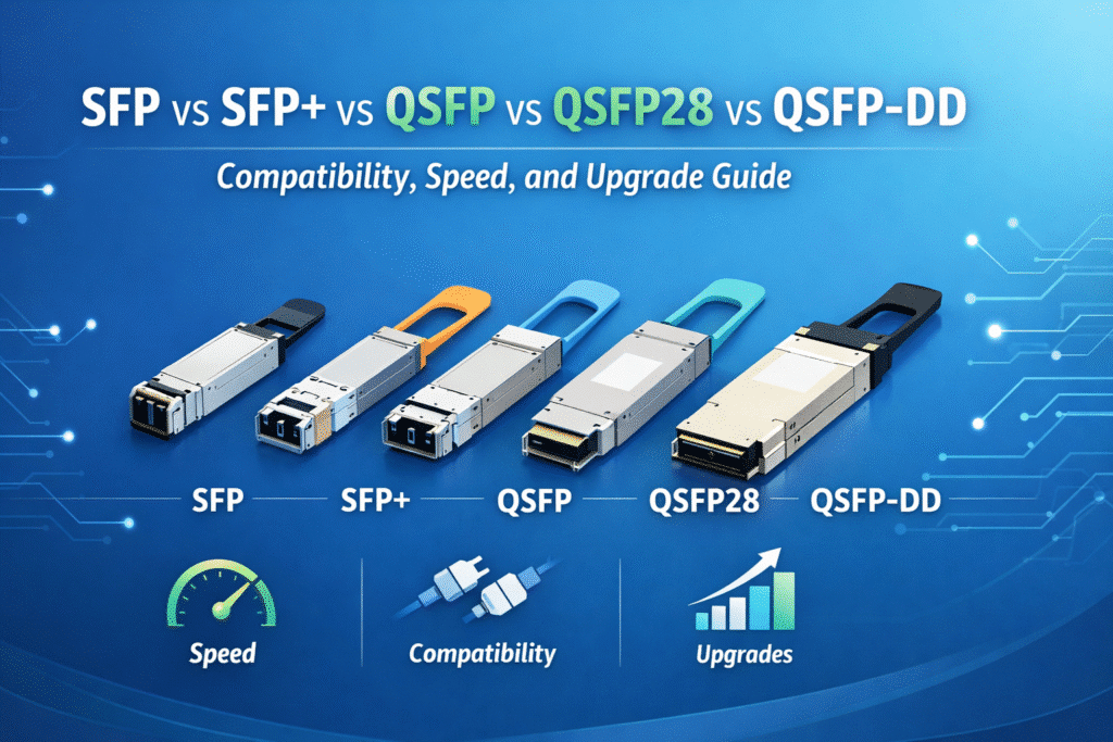 SFP vs SFP+ vs QSFP vs QSFP28 vs QSFP-DD