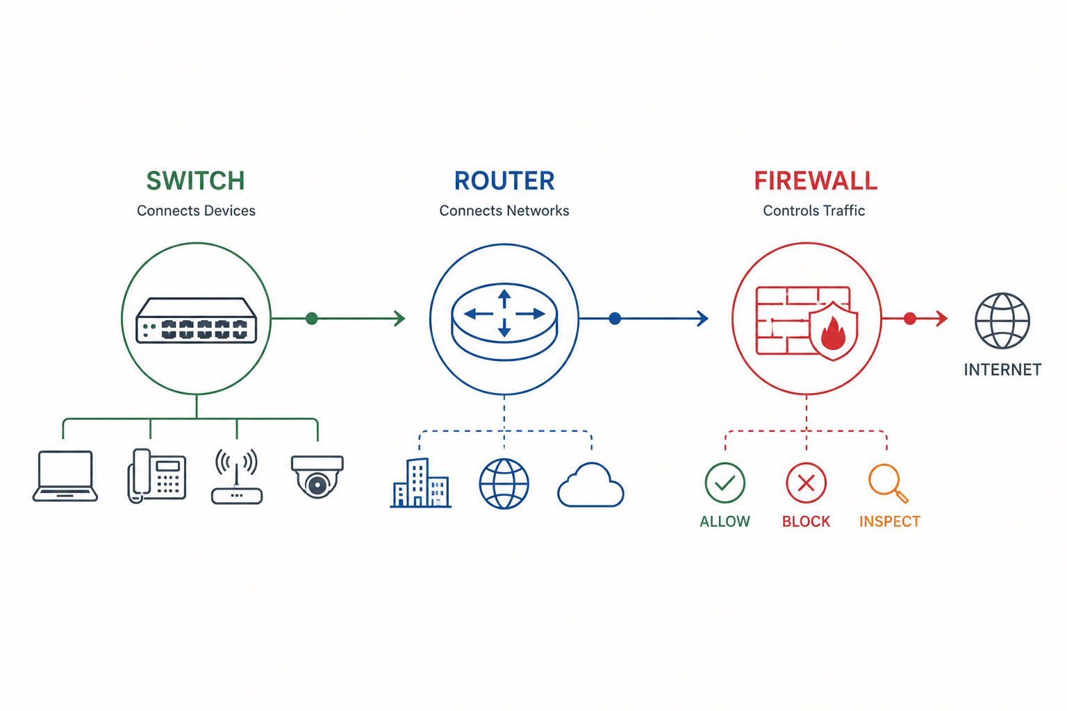 Router vs Firewall vs Switch: Who Controls Your Network?
